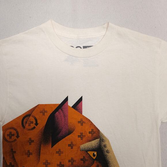 LRG Leopard Graphic Short Sleeve Crew Neck Shirt Mens Size Small S Gray - Picture 1 of 9